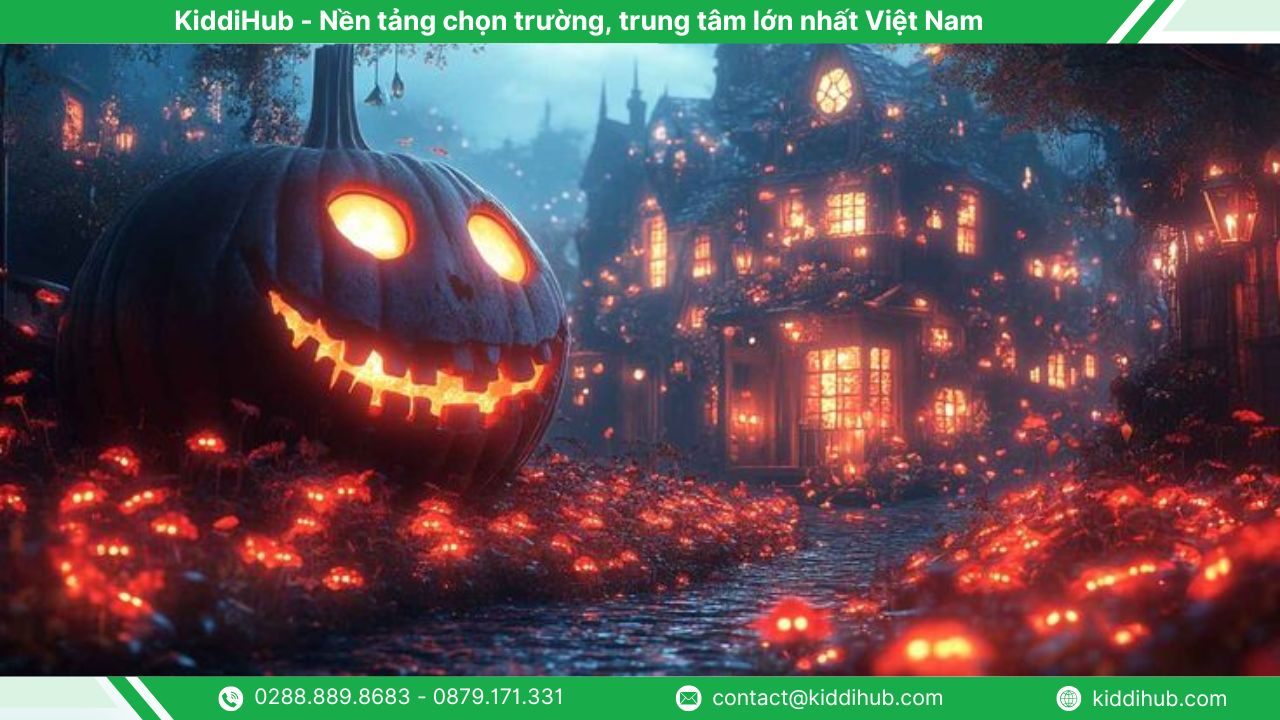 Hình nền Halloween máy tính bí ngô kinh dị