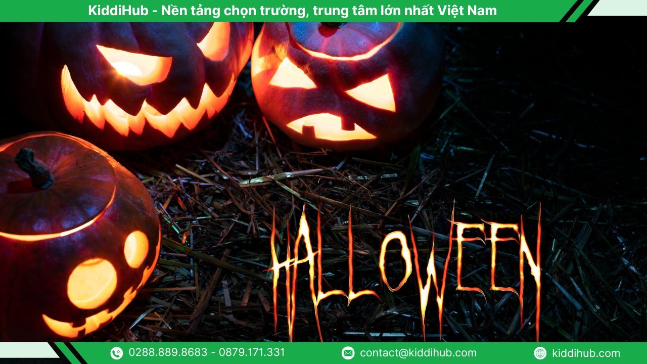 Banner Halloween đèn lồng bí ngô ma mị