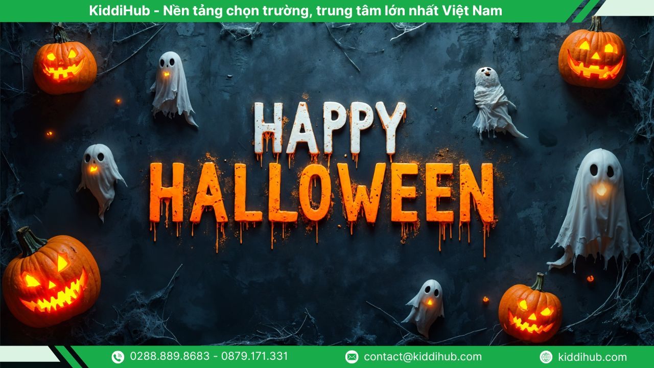 Banner Halloween phong cách vintage cổ điển