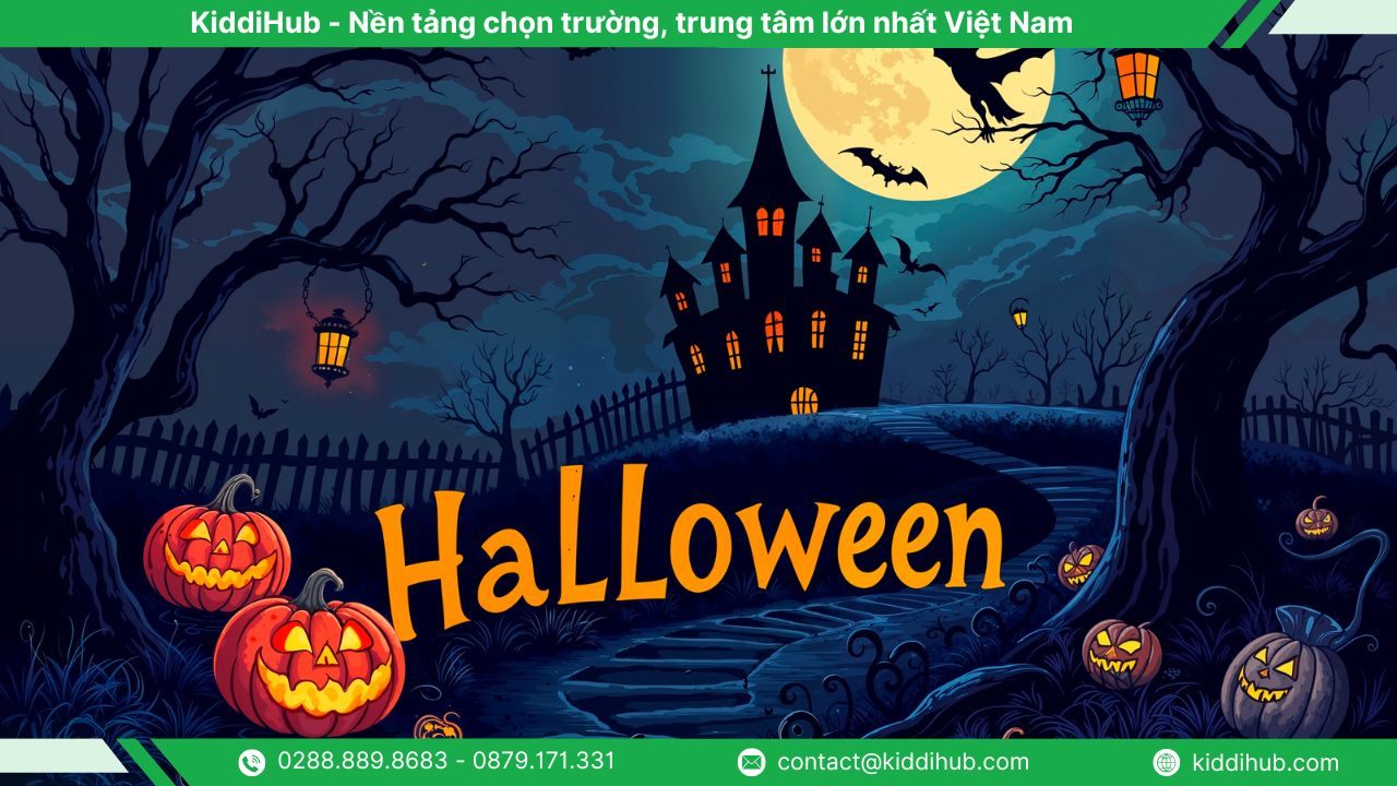 Banner Halloween phong cách đơn giản cổ điển