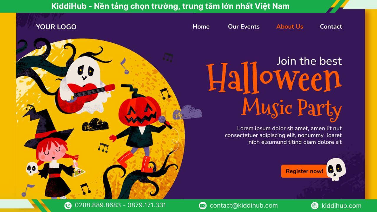Banner sự kiện âm nhạc Halloween