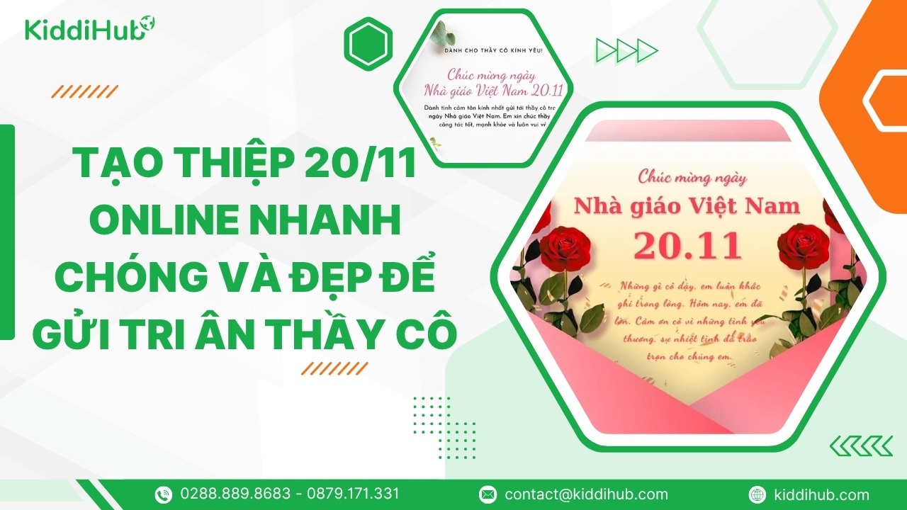Tạo thiệp 20/11 Online nhanh chóng và đẹp để gửi tri ân thầy cô