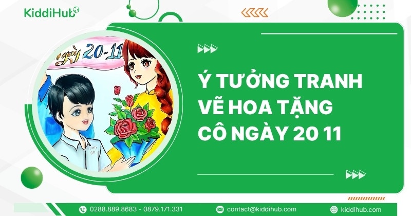 Ý tưởng tranh vẽ hoa tặng cô ngày 20 11