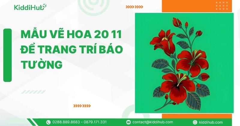 Mẫu vẽ hoa 20 11 để trang trí báo tường
