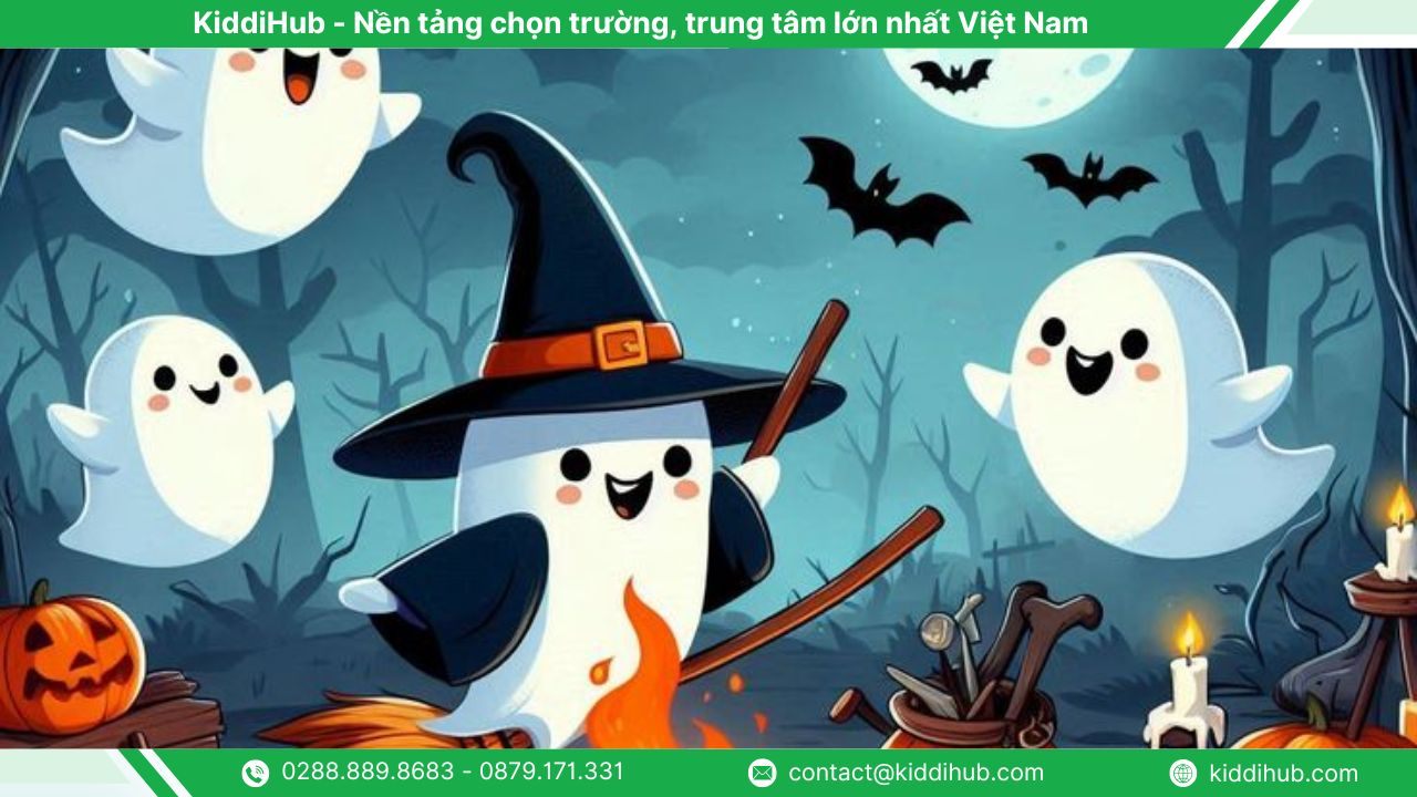 Kết hợp con ma với các yếu tố Halloween khác