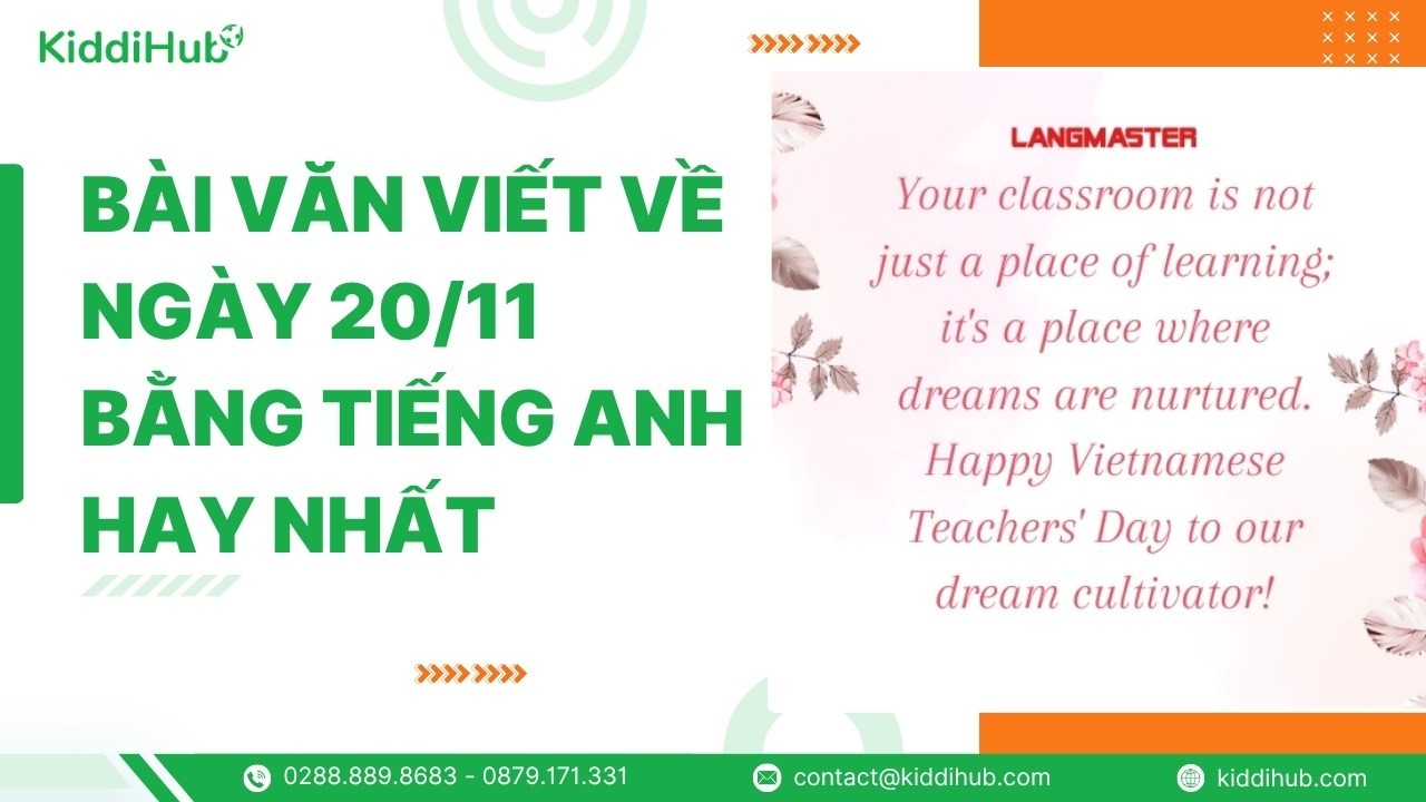 Bài văn viết về ngày 20/11 bằng tiếng anh hay nhất