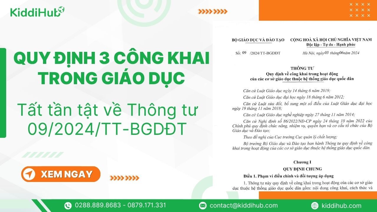 quy định 3 côgn khai trong giáo dục theo thông tư 09/2024