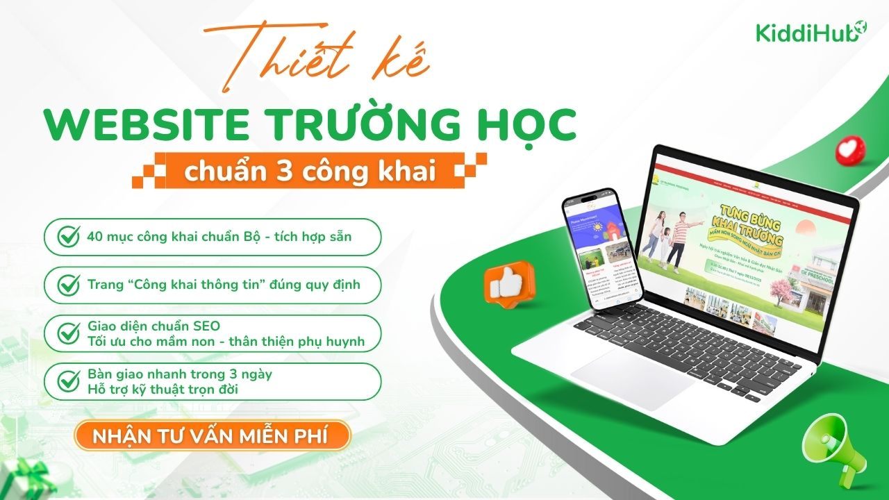 thiết kế website trường học chuẩn 3 công khai