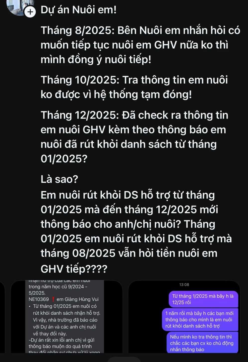 Nghi vấn về dự án Nuôi em