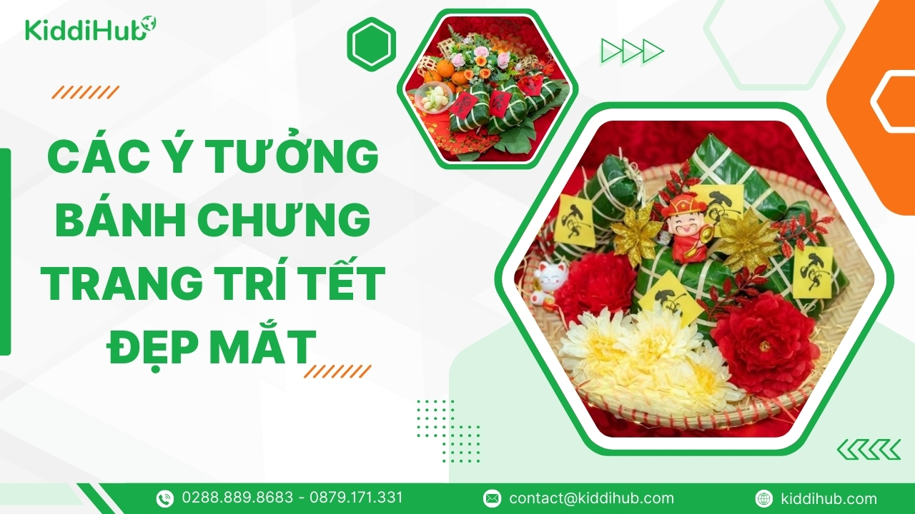 Các ý tưởng bánh chưng trang trí Tết đẹp mắt