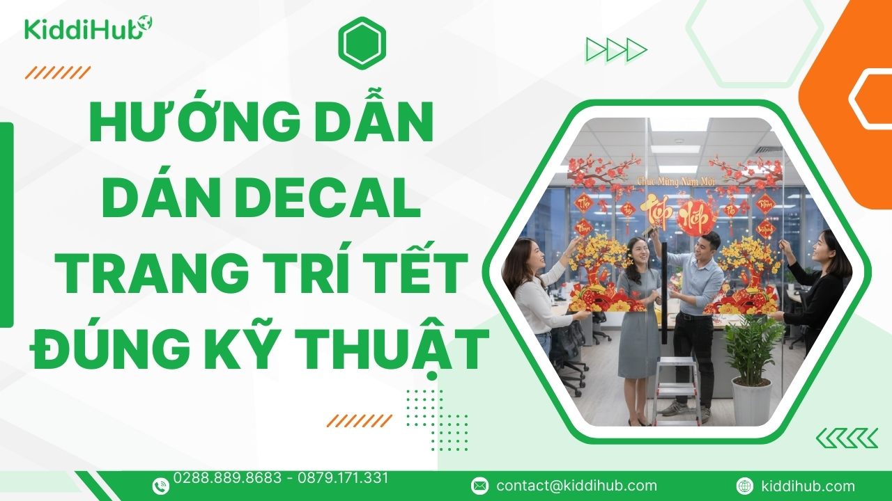 Hướng dẫn dán decal trang trí Tết đúng kỹ thuật
