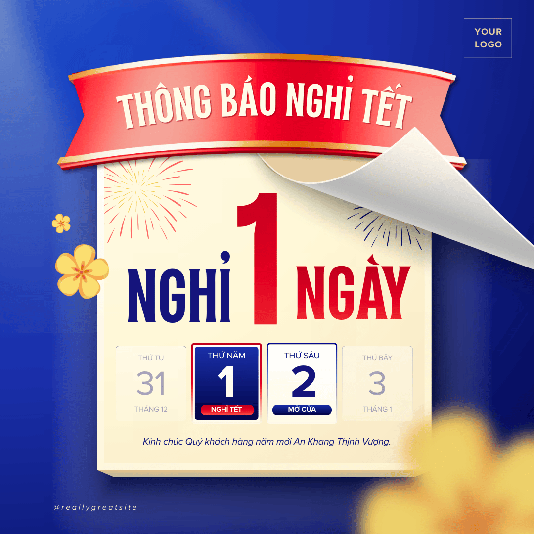 mẫu thông báo lịch nghỉ Tết