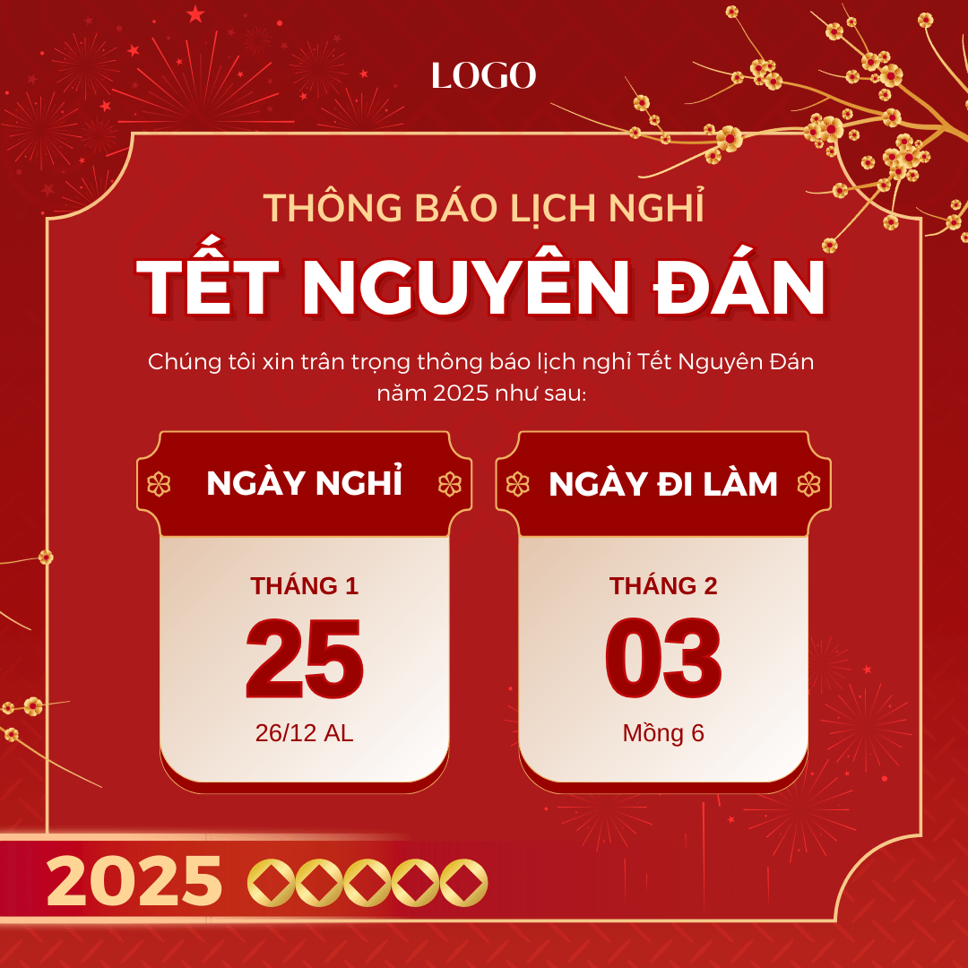 mẫu thông báo lịch nghỉ Tết
