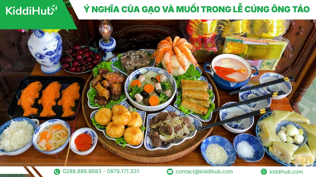 Ý nghĩa của gạo và muối trong lễ cúng ông Táo