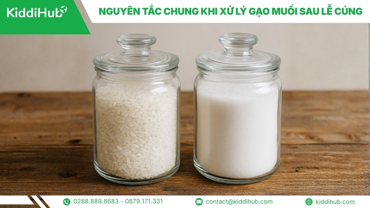 Nguyên tắc chung khi xử lý gạo muối sau lễ cúng