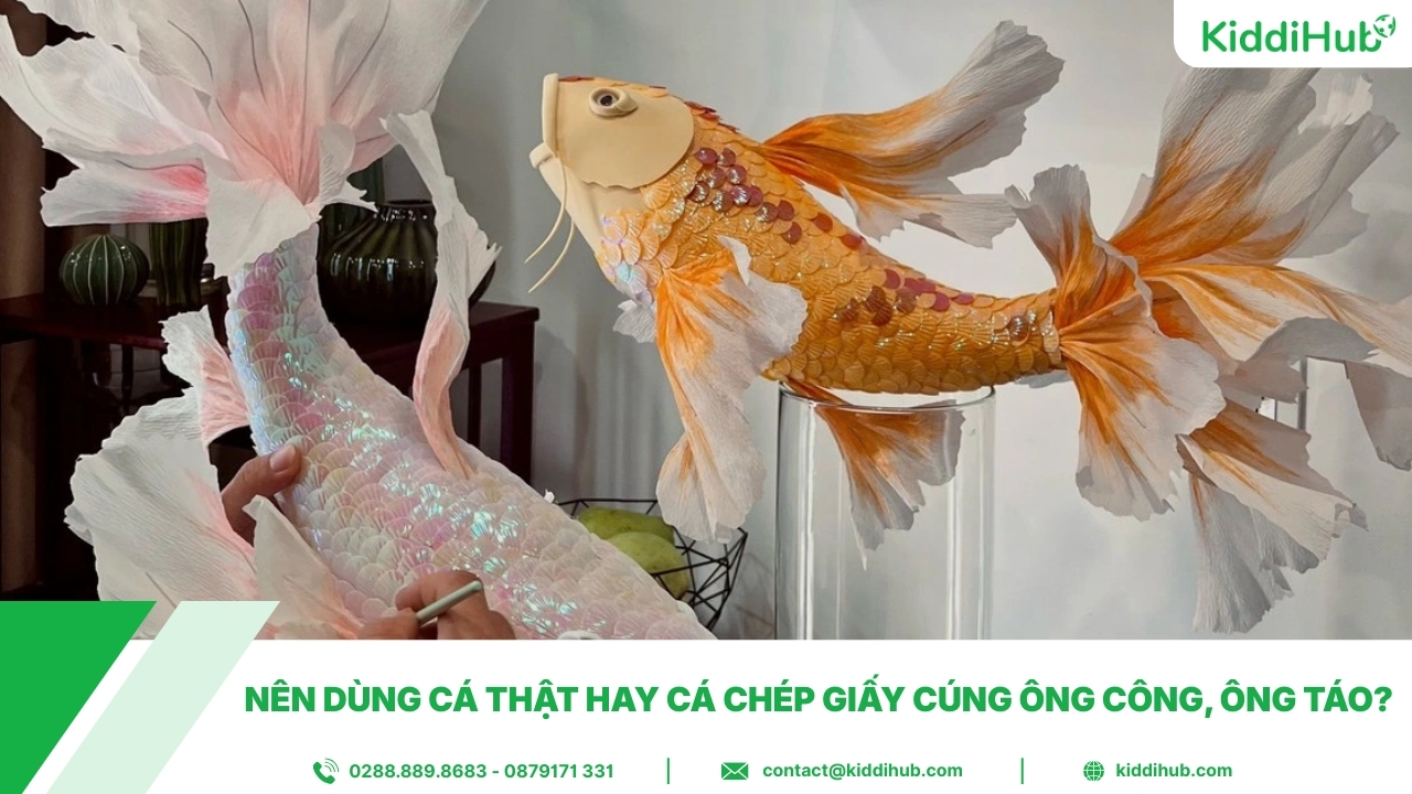 2. Nên dùng cá thật hay cá chép giấy cúng ông Công, ông Táo?