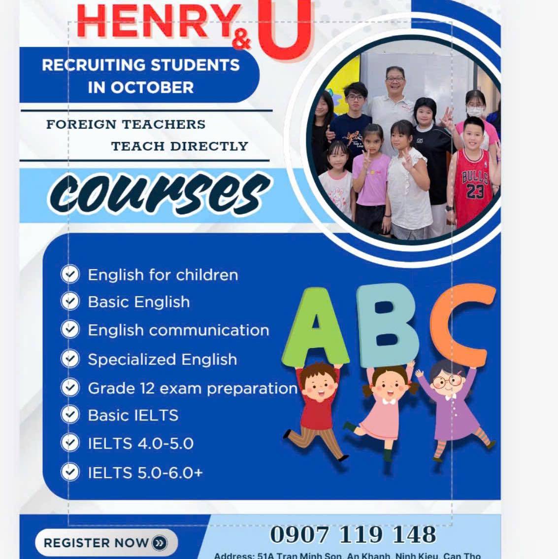 Trung tâm Ngoại Ngữ Henry & U - Ninh Kiều