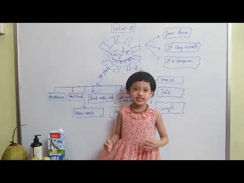 Bé Phương Lan 8 tuổi thuyết trình về Corona