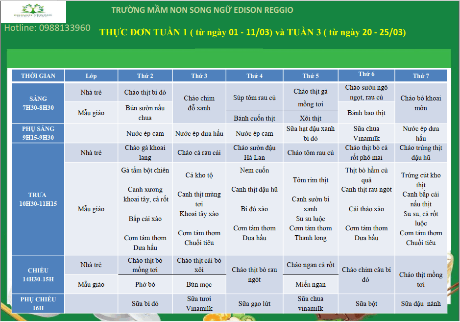 Chế độ dinh dưỡng