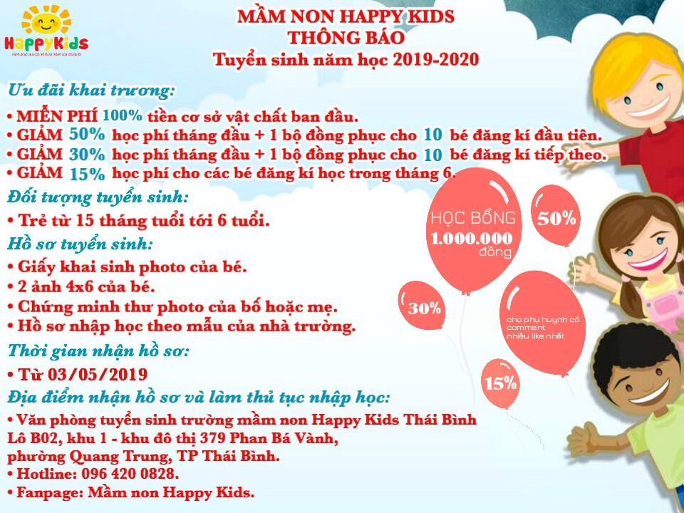 Giảm 15% học phí cho các bé đăng kí học trong tháng 6