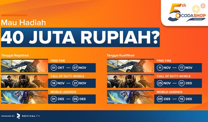 Rayakan Ulang Tahun Codashop Gelar Turnamen Free Fire Codm