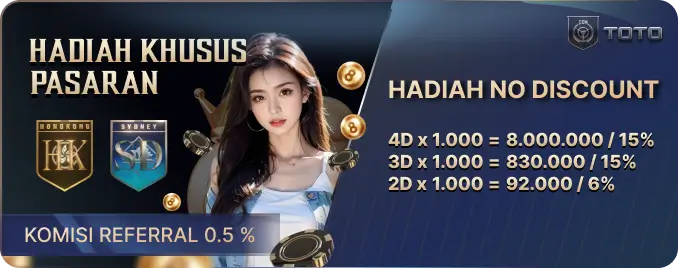 HADIAH KHUSUS PASARAN SYDNEYPOOLS DAN HONGKONGPOOLS