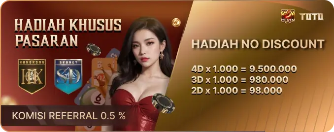 HADIAH KHUSUS PASARAN SYDNEYPOOLS DAN HONGKONGPOOLS