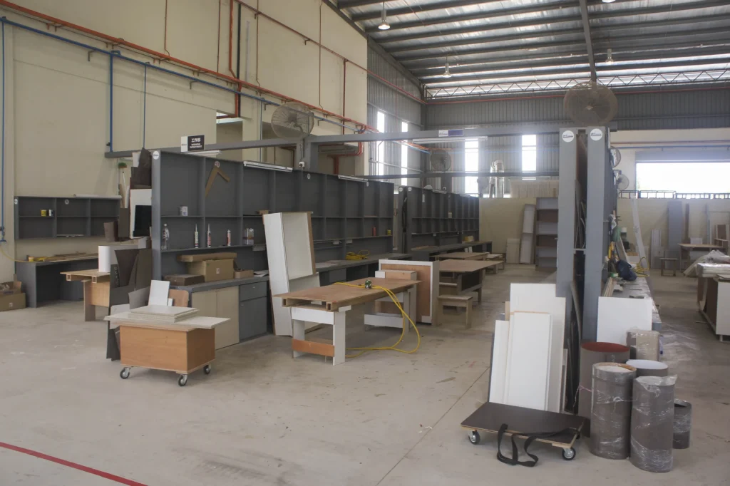 Sky Creation carpentry workshop production area
