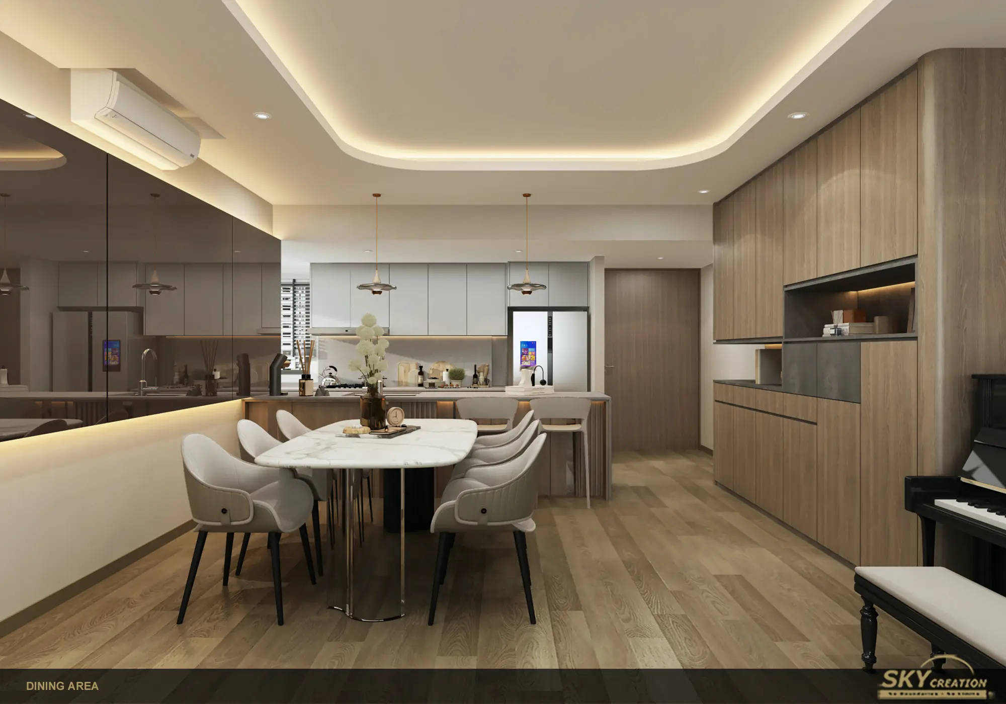 Casa Merah contemporary interior design project by Sky Creation