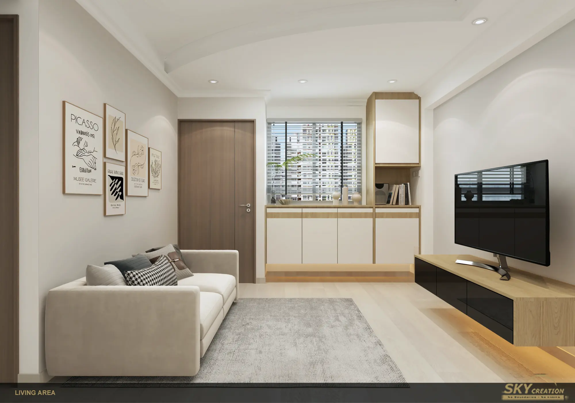 HDB SkyVille Dawson Scandinavian interior design project by Sky Creation