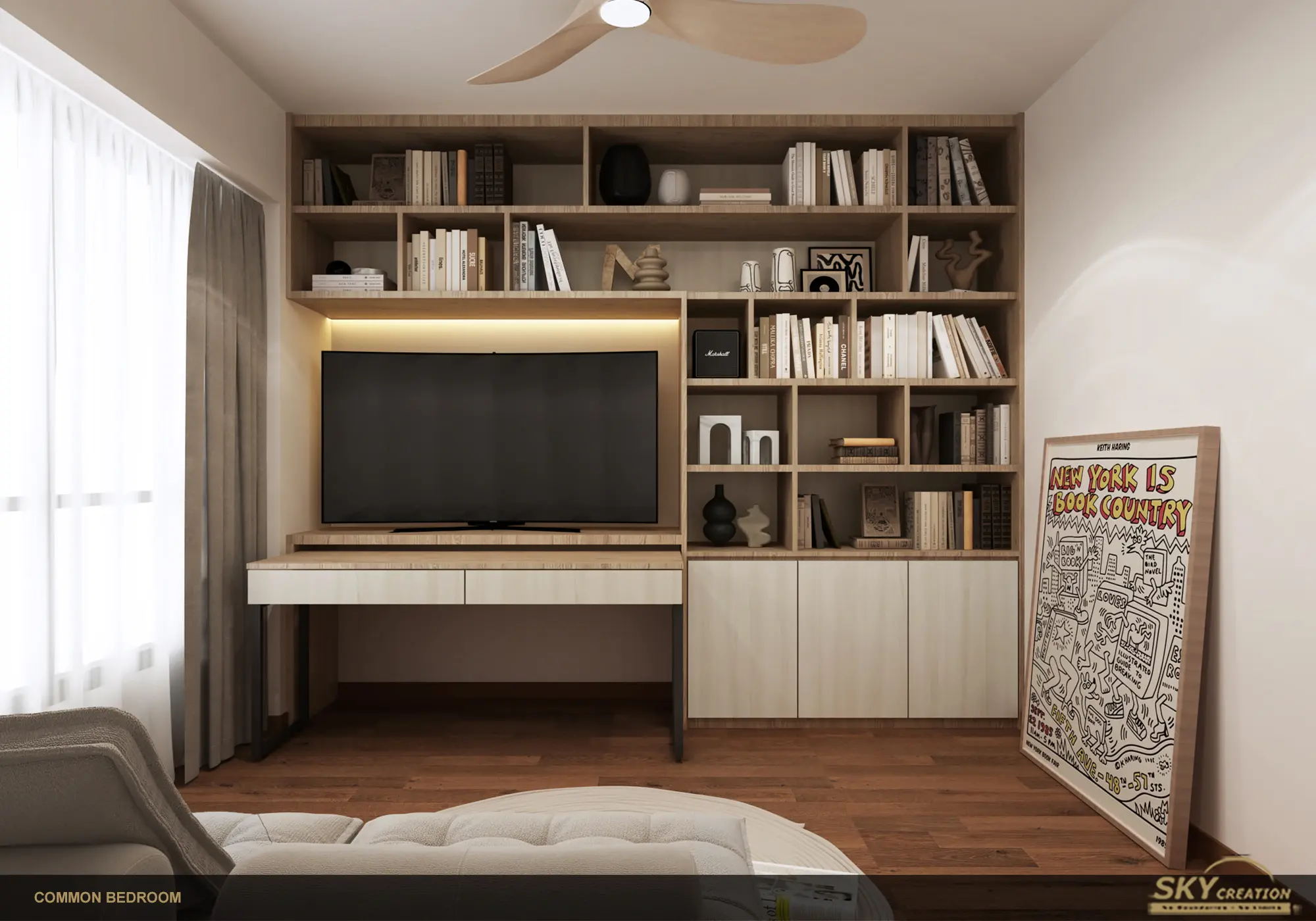 Skyville at Dawson bedroom with practical built-in storage