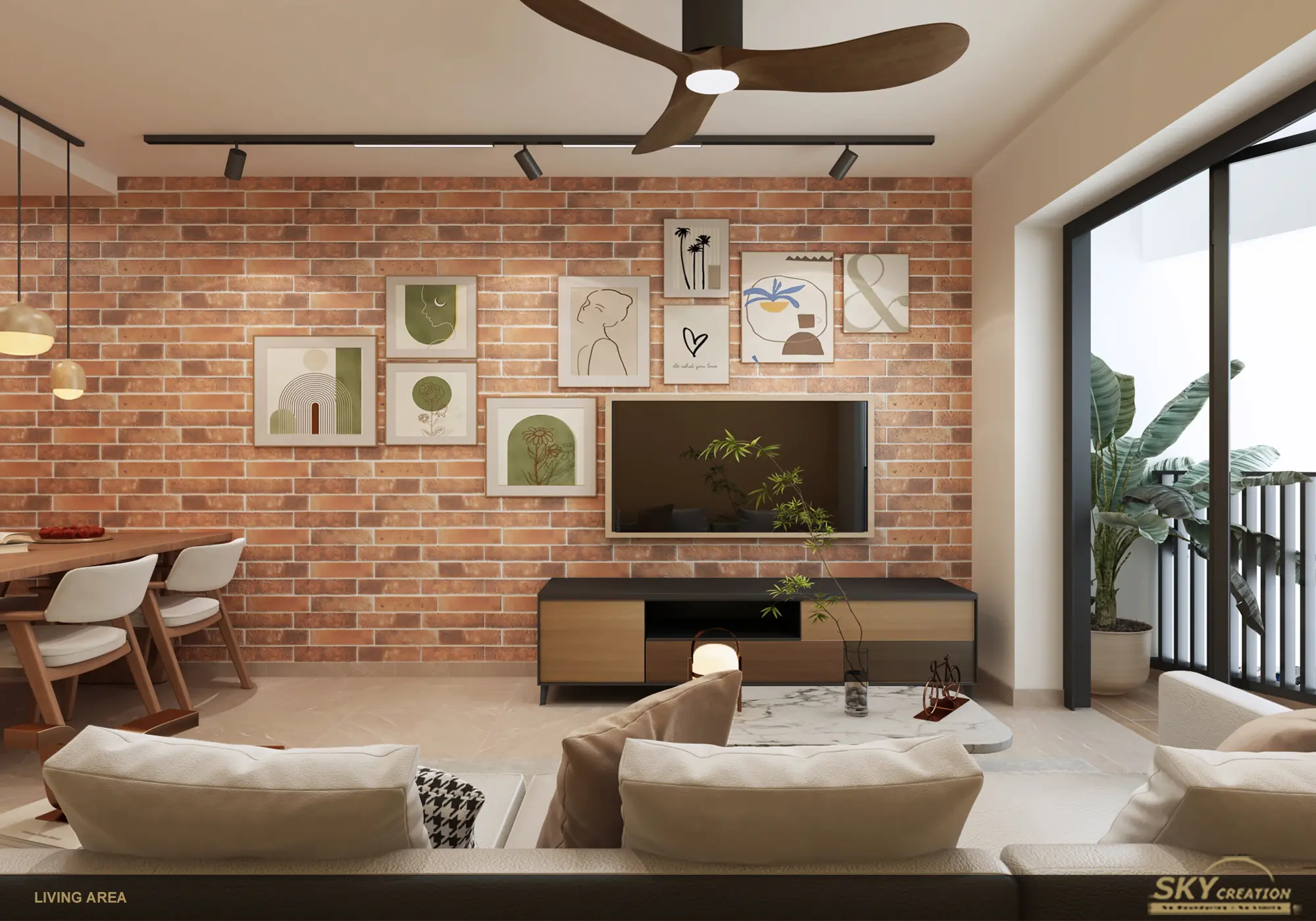 HDB Skyville at Dawson modern Scandinavian living area