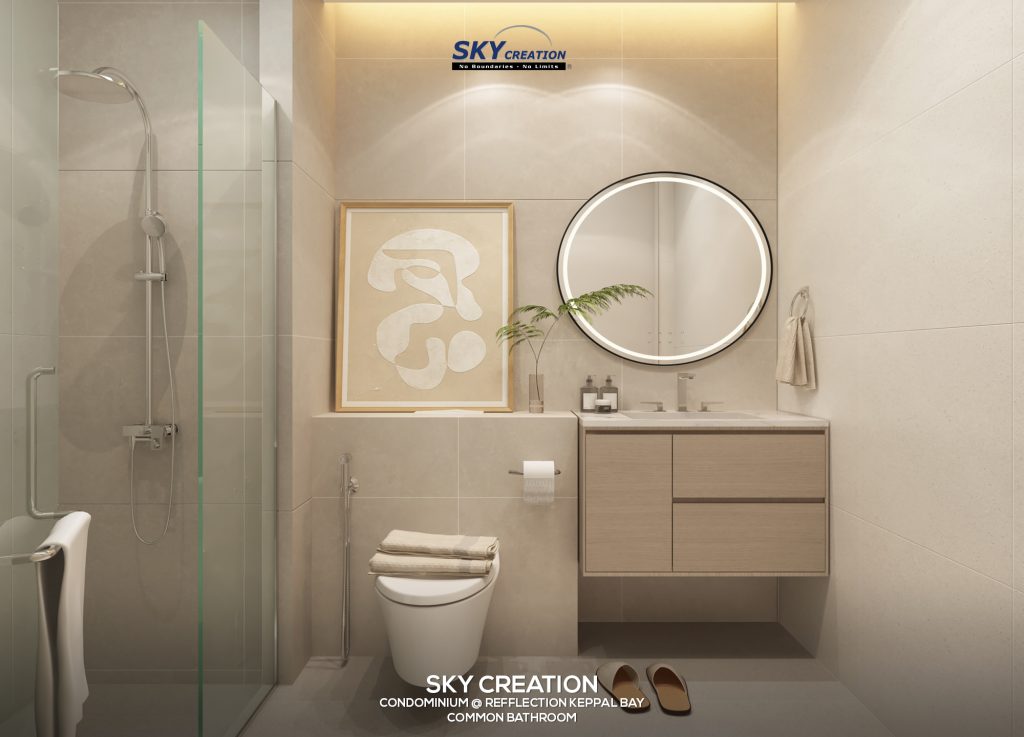 Common bathroom interior renovation by Sky Creation