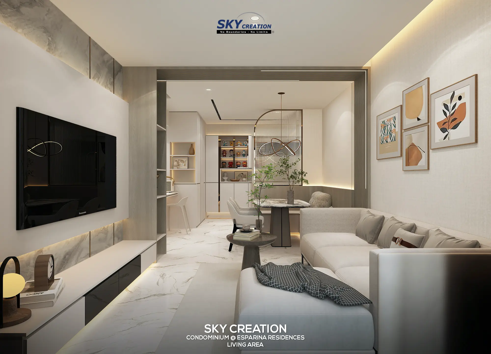 Esparina Residences contemporary interior design project by Sky Creation