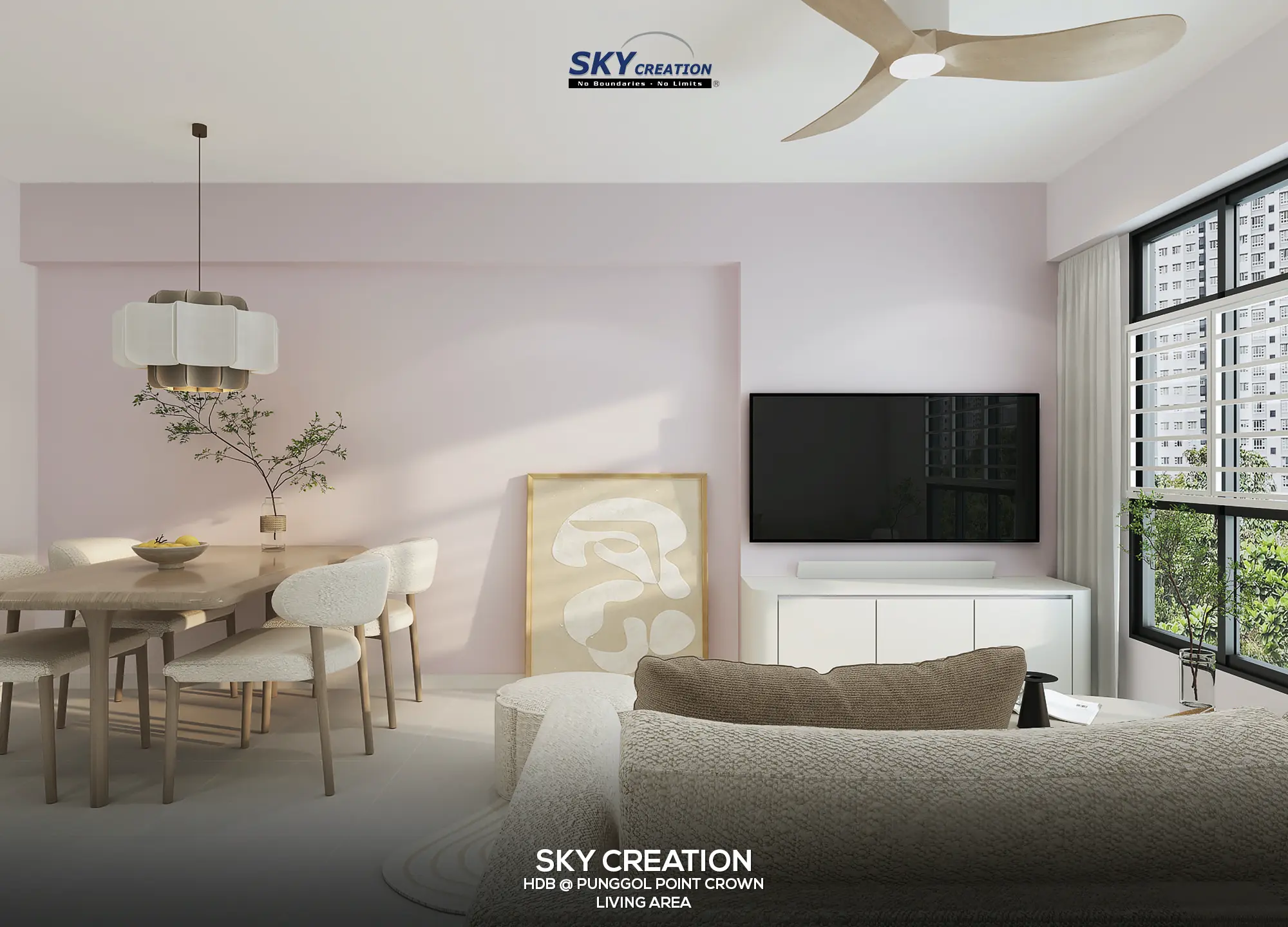 BTO living and dining renovation by Sky Creation