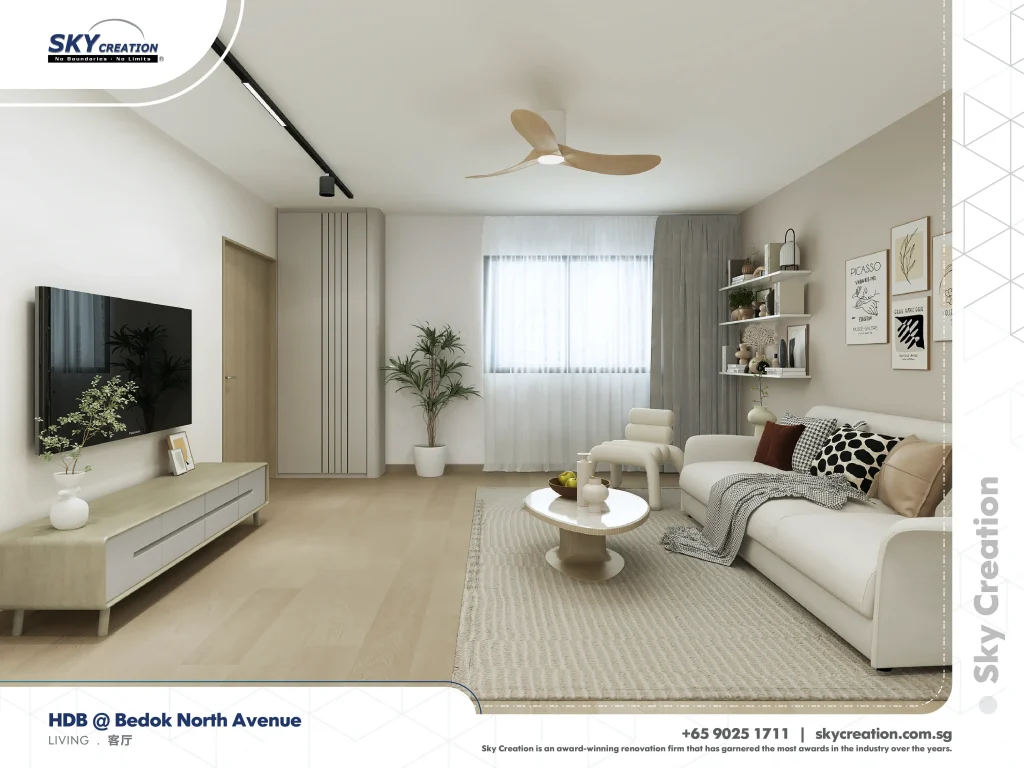 HDB Bedok living area renovation