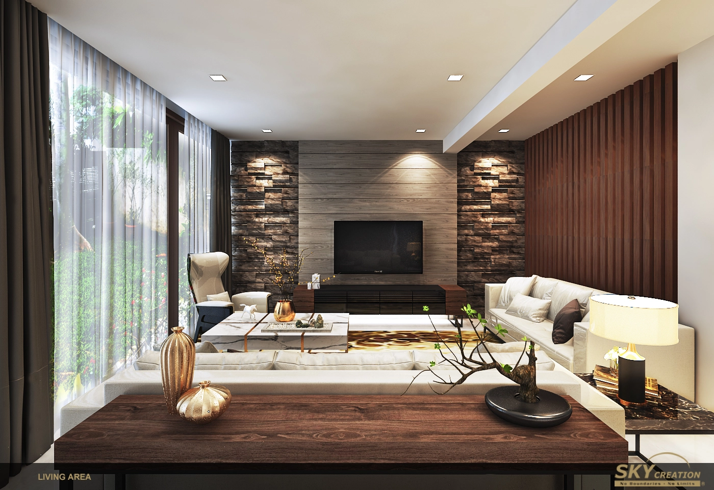 Premium material samples and finishes