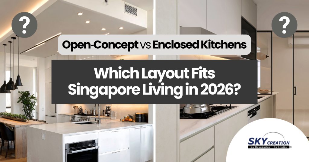 Open vs enclosed kitchen Singapore