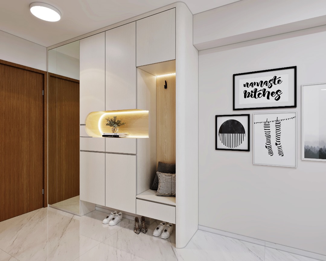 Foyer storage cabinet approved project visual