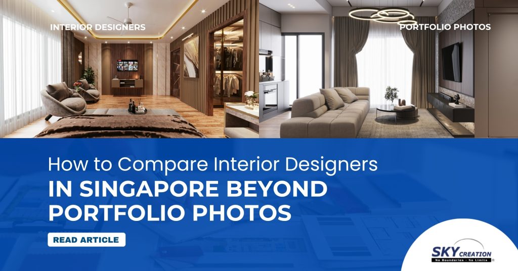 Homeowner reviewing how to compare interior designers in Singapore beyond portfolio photos