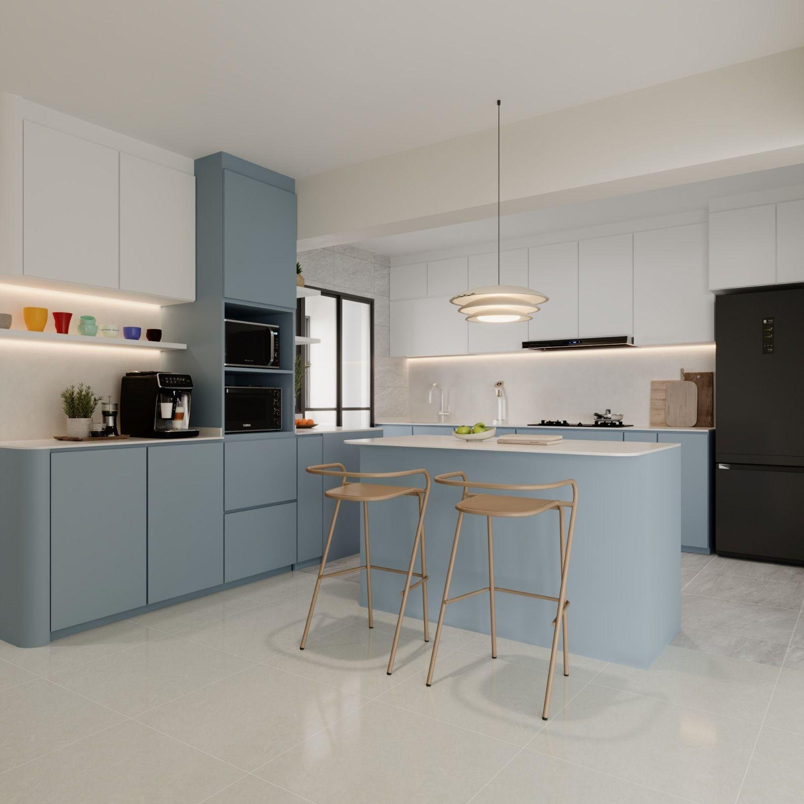 HDB Plantation Village Victorian-inspired Contemporary kitchen concept 3D interior design