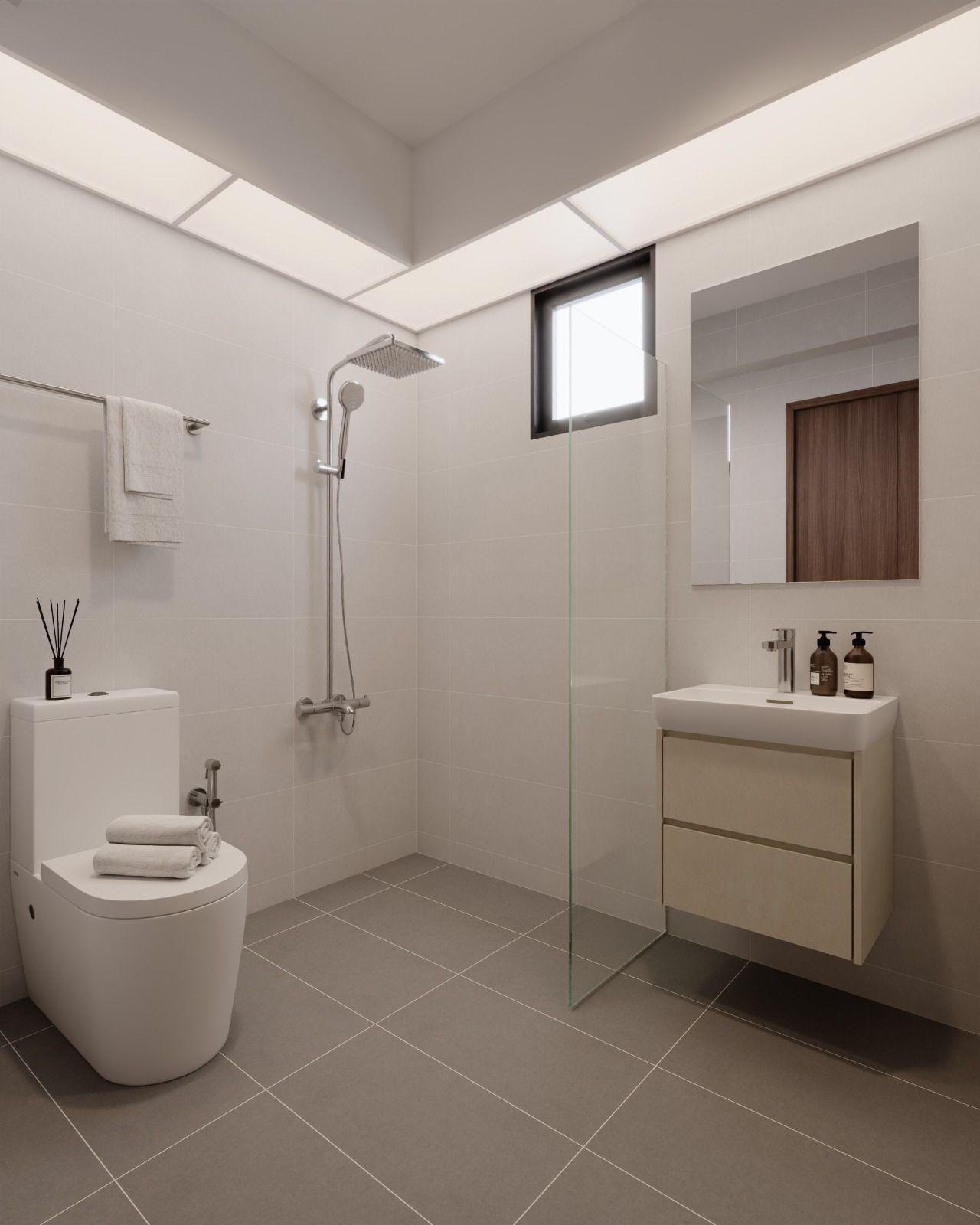 HDB Plantation Village Victorian-inspired Contemporary bathroom concept 3D interior design
