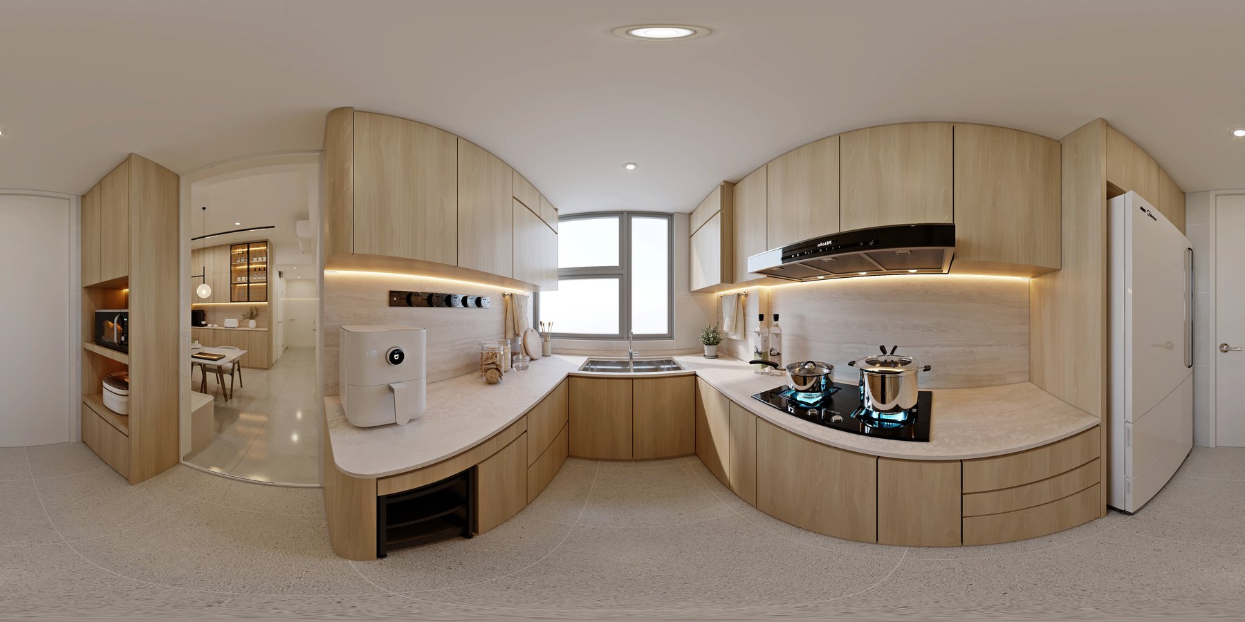 Dahlia Park Modern Minimalist kitchen 3D interior design