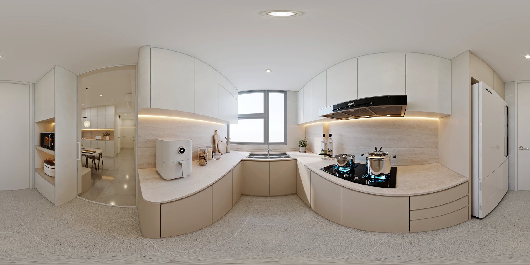 Dahlia Park Modern Minimalist kitchen 3D interior design