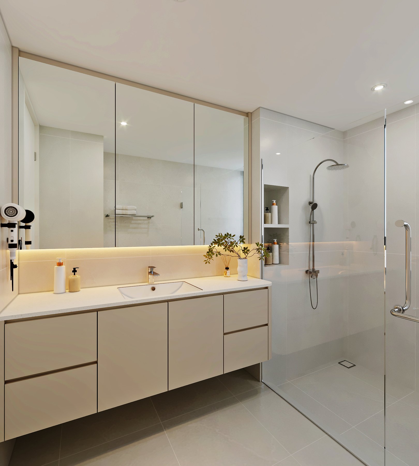 Dahlia Park Modern Minimalist bathroom 3D interior design