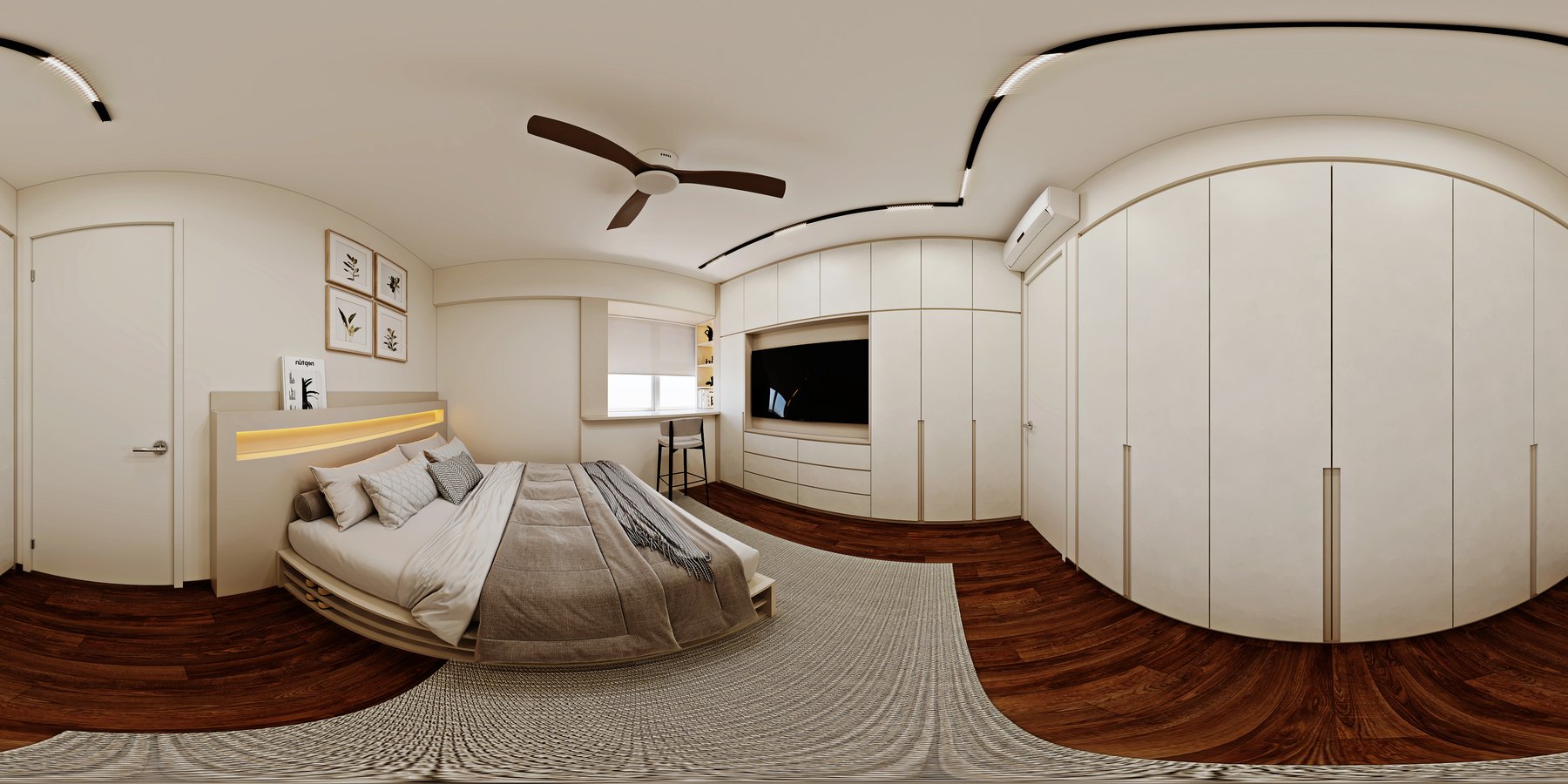Dahlia Park Modern Minimalist bedroom 3D interior design