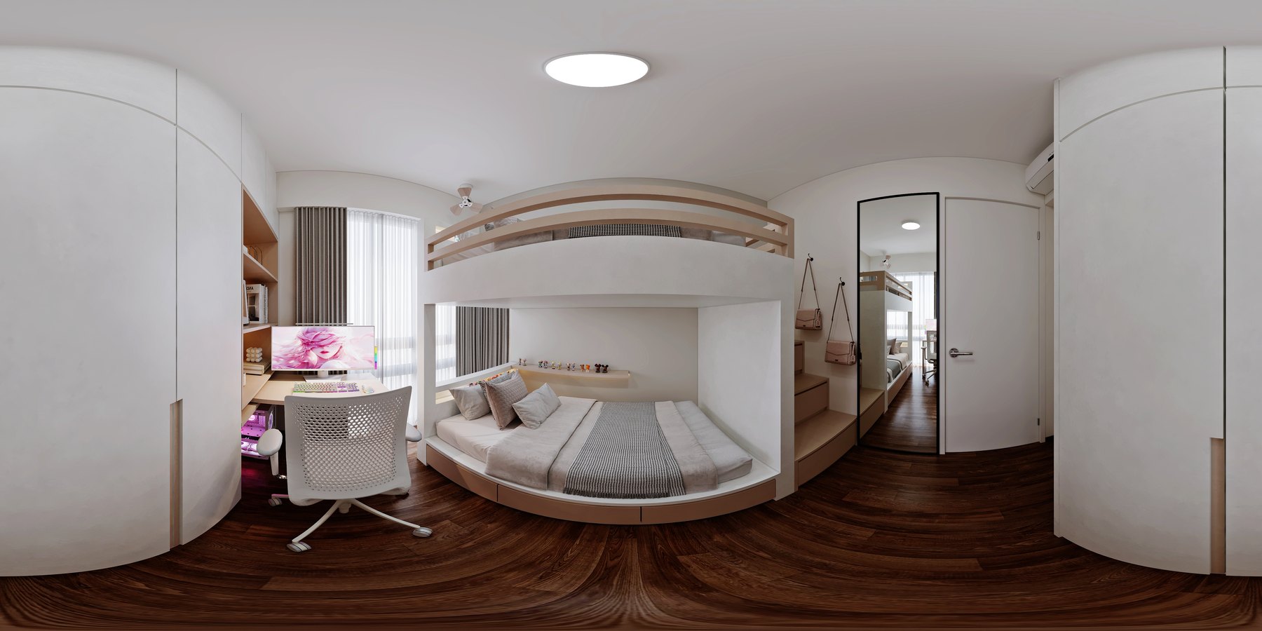 Dahlia Park Modern Minimalist bedroom 3D interior design