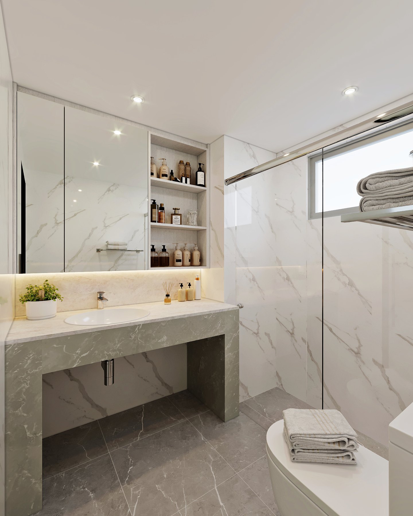 Azalea Modern bathroom 3D interior design