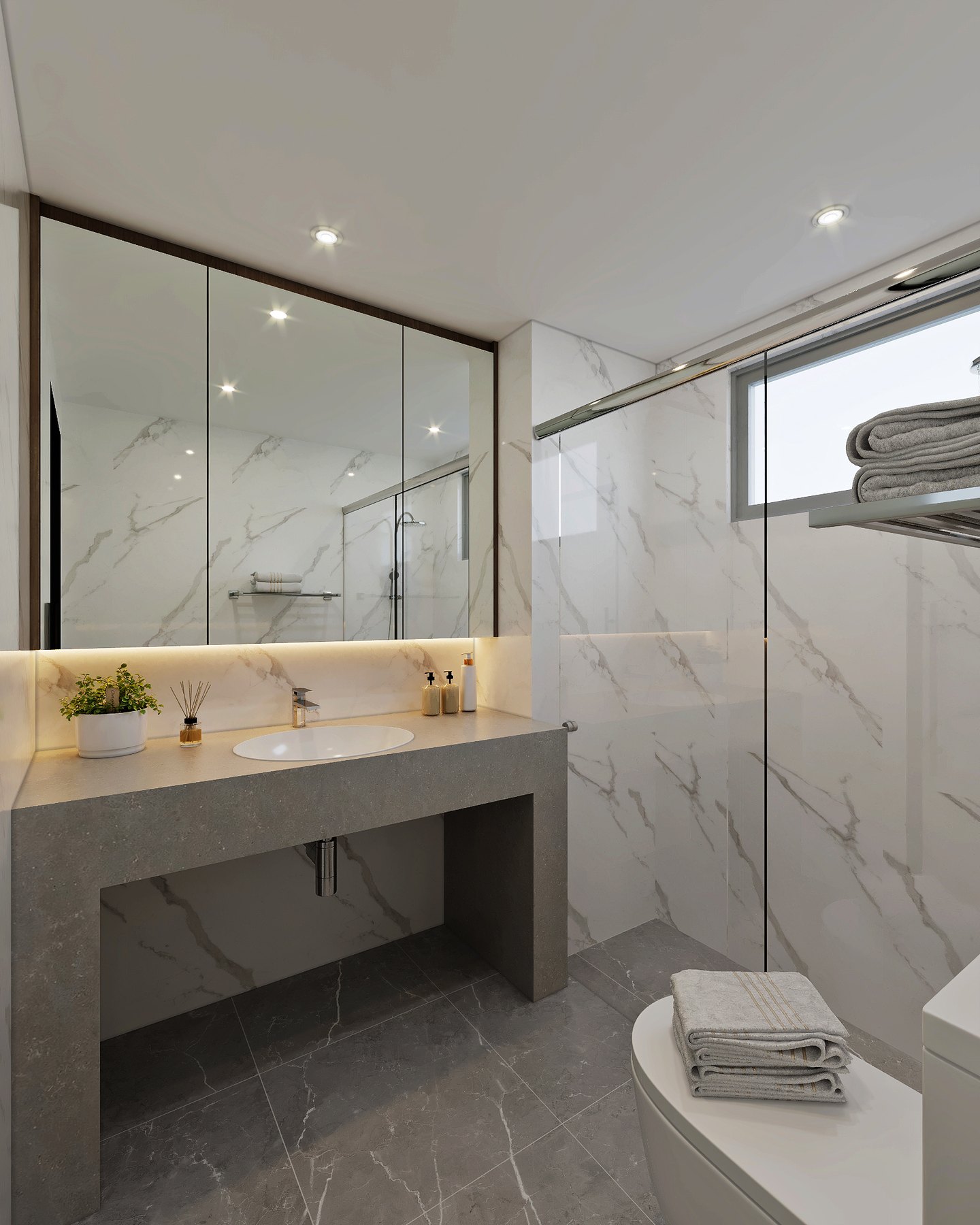 Azalea Modern bathroom 3D interior design