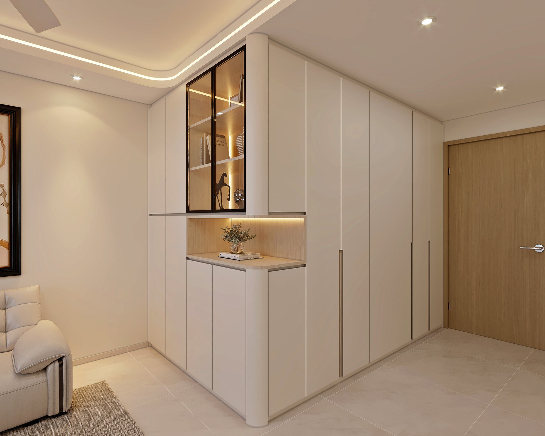 HDB MacPherson Blossom Modern Muji foyer 3D interior design